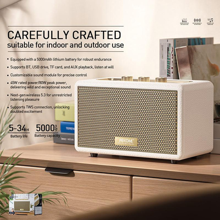 WEKOME Beluga D10 Chiseny - Wireless Bluetooth Speaker V5.3 (White)