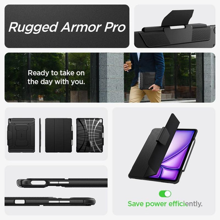 Spigen Rugged Armor Pro - Étui pour iPad Air 13" (M2, 2024) (Noir)