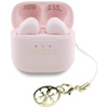 Guess Glossy Effect Printed Classic Logo & Charm - TWS Bluetooth Earphones + Charging Case (Pink)