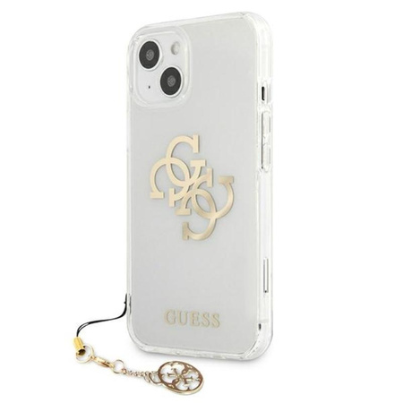 Guess 4G Big Logo Charm Gold- iPhone 13 mini case (gold charms)