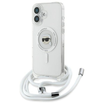 Karl Lagerfeld Crossbody IML Karl Head MagSafe - Pouzdro pro iPhone 16 (průhledné)