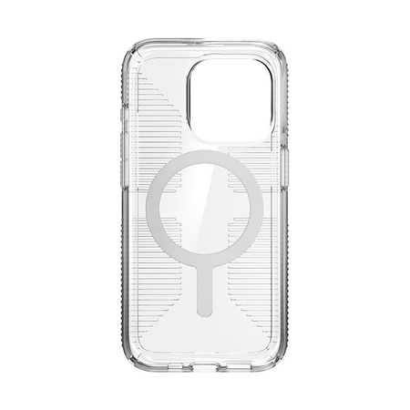 Speck Gemshell Grip + MagSafe - Hülle für iPhone 15 Pro (Transparent / Chrom-Finish)