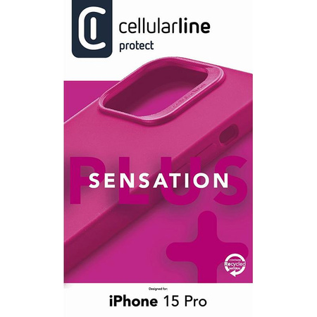 Cellularline Sensation Plus - iPhone 15 Pro Tasche mit MICROBAN Beschichtung (rosa)