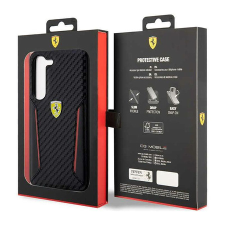 Ferrari Carbon Contrast Edges - Etui Samsung Galaxy S23 (noir)