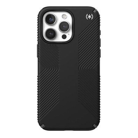 Speck Presidio2 Grip - iPhone 15 Pro Max Tasche (Schwarz / Schiefergrau / Weiß)