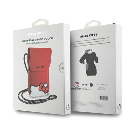 Hello Kitty Leather Hiding Kitty Cord - Phone crossbody bag (red)