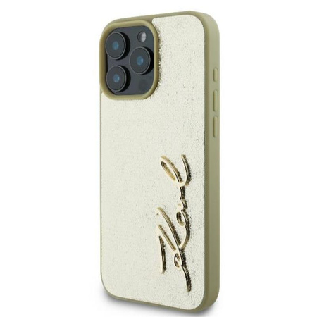 Karl Lagerfeld Metal Signature - iPhone 16 Pro Case (Gold)