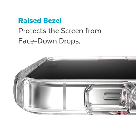 Speck Presidio Perfect-Clear + Ombre - iPhone 14 Pro tok MICROBAN bevonattal (átlátszó / Vintage rózsaszín fade)