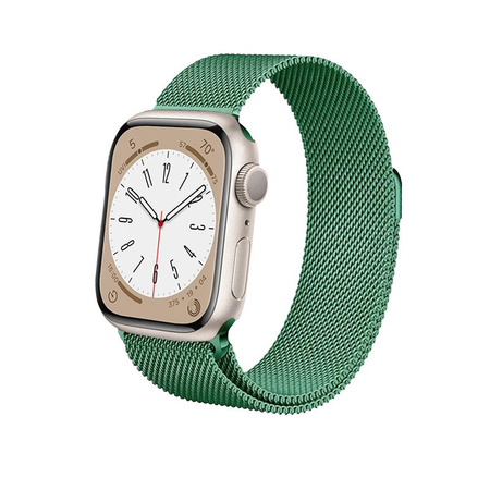 Crong Milano Steel - Řemínek z nerezové oceli pro Apple Watch 44/45/46/49 mm (zelený)