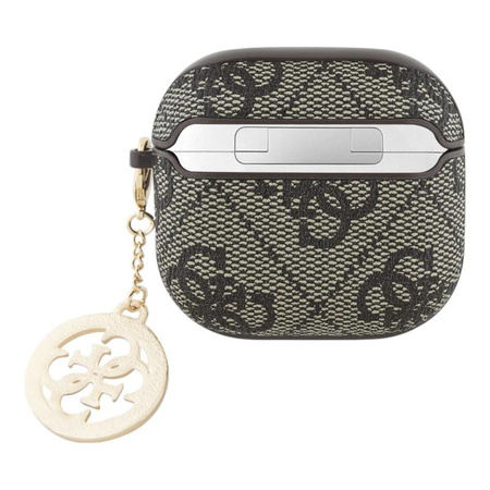 Guess 4G Strass Charm - Pouzdro na AirPods 4 (hnědá)