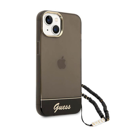 Guess Translucent Pearl Strap - Case for iPhone 14 (Black)