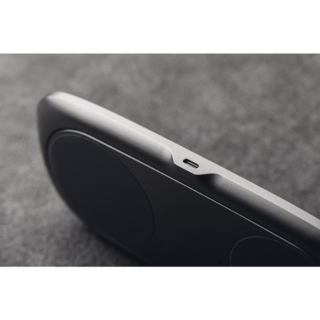 Moshi Sette Q - Duales drahtloses induktives Qi-Ladegerät für iPhone und Android (Nordisches Grau)