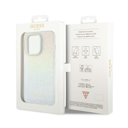 Guess IML Faceted Mirror Disco Iridescent - pouzdro pro iPhone 14 Pro (duhové)