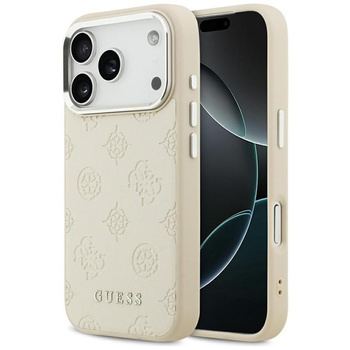 ETUI DO IPHONE 17 PRO do MAGSAFE GUESS ORYGINALNE BEŻOWE SKÓRZANE MODNE