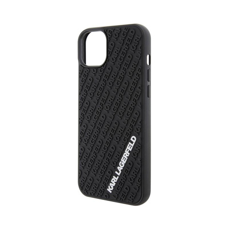 Karl Lagerfeld 3D Rubber Multi Logo - pouzdro pro iPhone 15 Plus (černé)