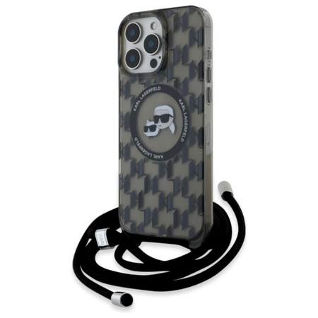 Karl Lagerfeld IML Crossbody Monogram Karl & Choupette Head MagSafe - iPhone 16 Pro tok (fekete)