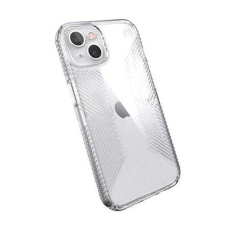 Speck Presidio Perfect-Clear with Grips - iPhone 13 Case with MICROBAN Coating (Clear)