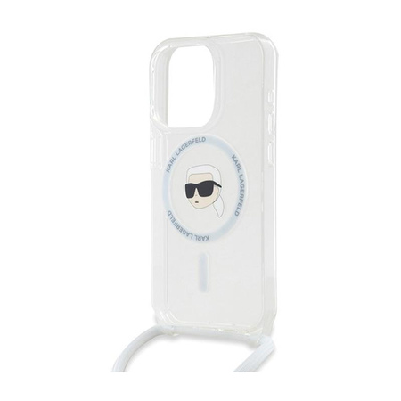 Karl Lagerfeld Crossbody IML Karl Head MagSafe - iPhone 15 Pro Case (Transparent)