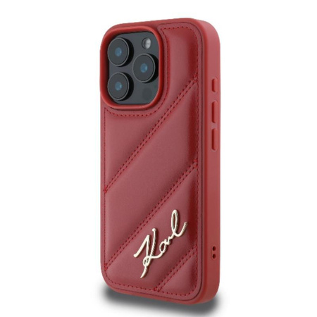 Karl Lagerfeld Quilted Signature - iPhone 16 Pro Max Case (red)