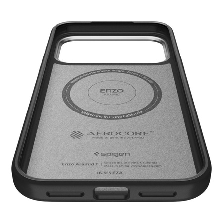 Spigen Enzo Aramid T Mag MagSafe – Pouzdro pro iPhone 17 Pro Max (Black/Silver)