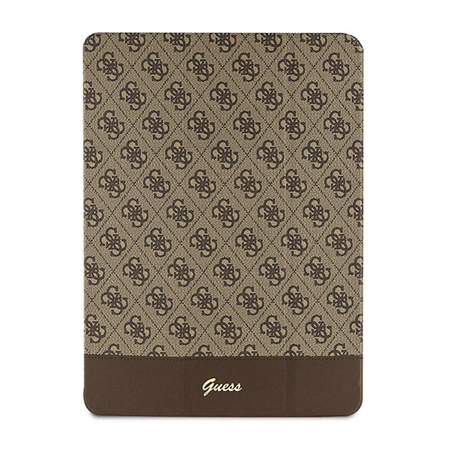 Guess 4G Stripe Allover - pouzdro pro iPad Pro 12,9" (2020-2022) (hnědé)