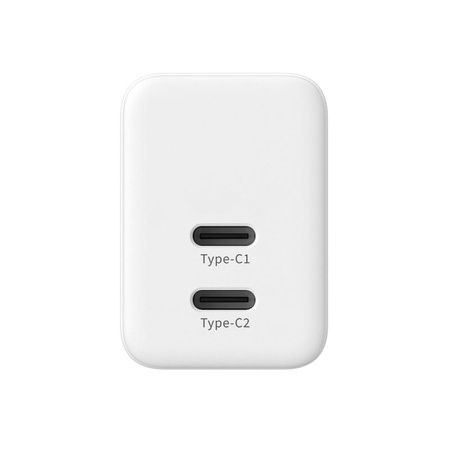 Crong Ultra Compact GaN - 2x USB-C 35W PD 3.0 hálózati töltő PPS-sel (fehér)