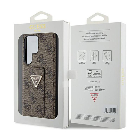 Guess Grip Stand 4G Triangle Strass Logo - Samsung Galaxy S24 Ultra tok (barna)