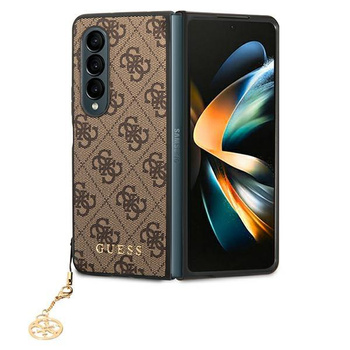 Guess 4G Charms Collection - Case for Samsung Galaxy Z Fold 4 (Brown)