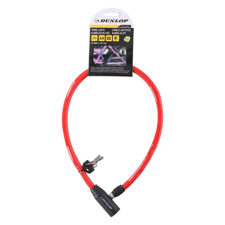 ZAPIĘCIE ROWEROWE LINKA NA KLUCZ CZERWONE, Blokada do Roweru, Dunlop 65cm