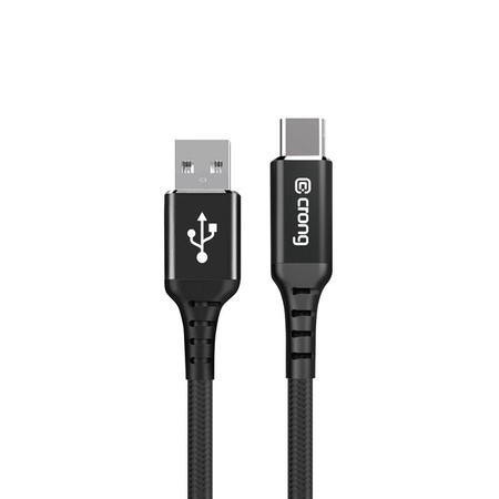 Crong Armor Link - 60W PD 3A USB-A - USB-C kábel 25cm (fekete)