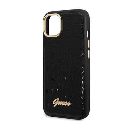 Guess Croco Collection - Tasche für iPhone 14 Plus (Schwarz)