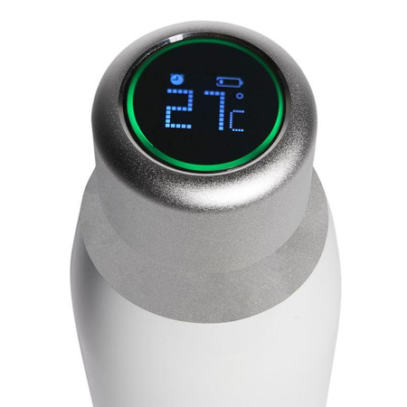PURO Smart Bottle - Thermoflasche 500ml INOX mit intelligentem LED-Verschluss (Weiß)