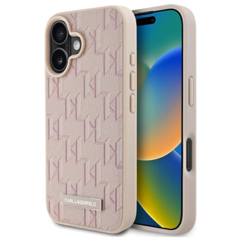 Karl Lagerfeld Hot Stamp MagSafe - Pouzdro pro iPhone 16 (růžové)