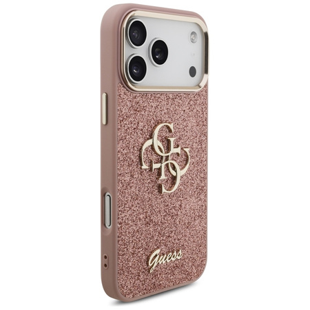 ETUI DO IPHONE 17 PRO MAX GUESS ORYGINALNE RÓŻOWE BROKATOWE ELEGANCKIE CASE