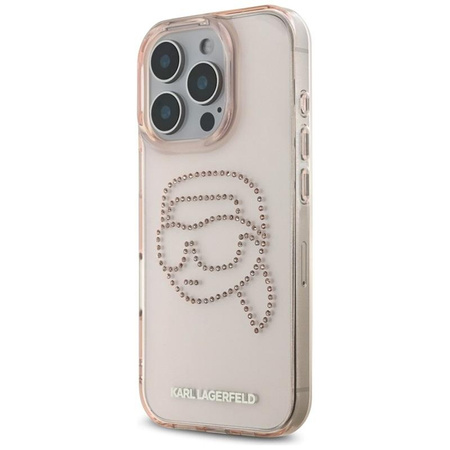 Karl Lagerfeld IML Rhinestones Karl Head - Coque pour iPhone 16 Pro (rose)