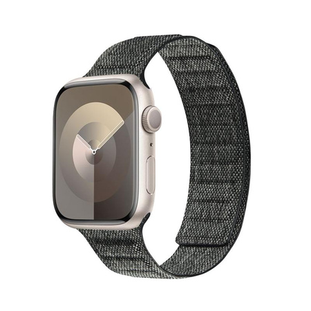 Crong Melange - Magnetický řemínek pro Apple Watch 44/45/46/49 mm (černý melanž)