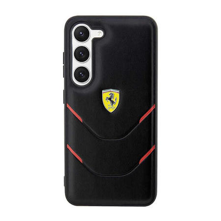 Ferrari Hot Stamp Lines - pouzdro pro Samsung Galaxy S23+ (černé)