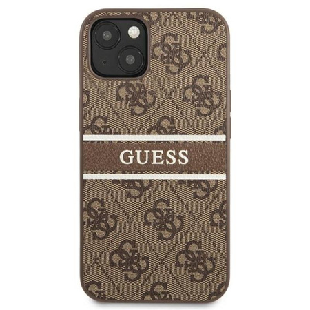 Guess 4G Printed Stripe - Coque pour iPhone 13 Mini (marron)
