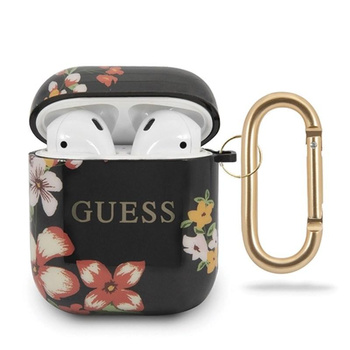 Guess Flower Collection N4 - Étui pour Airpods (Noir)