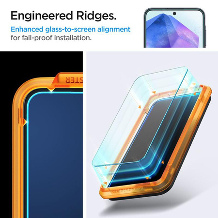 Spigen Alm Glas.TR 2-Pack - Tempered Glass for Samsung Galaxy A55 5G (Transparent)