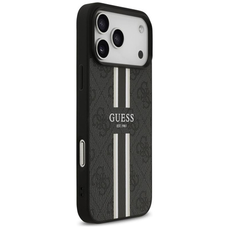 Guess 4G Printed Stripes MagSafe - Pouzdro iPhone 17 Pro Max (černé)