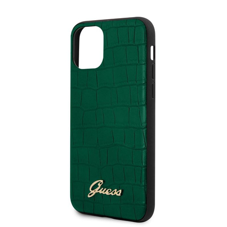 Guess Croco Case - Coque pour iPhone 11 Pro Max (Vert foncé)