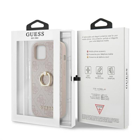 Pouzdro Guess 4G Ring Case - pouzdro pro iPhone 13 (růžové)