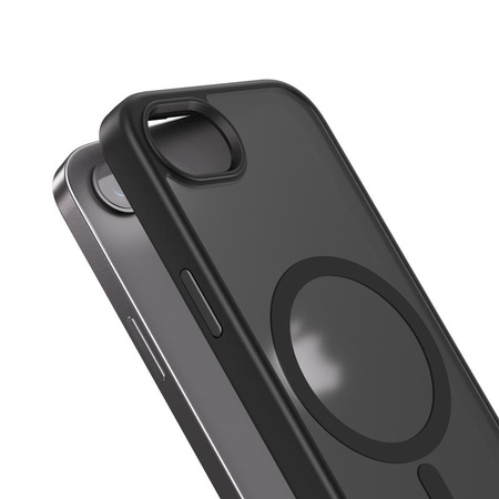 Crong Hybrid Frost MAG Cover - Hülle für iPhone 16e MagSafe (schwarz)