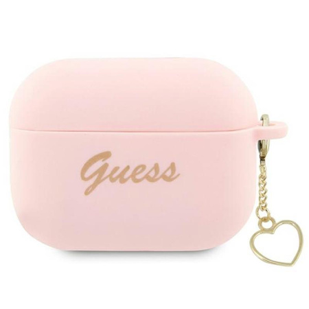 Guess Silicone Heart Charm - Hülle für Apple AirPods Pro 2 (Pink)