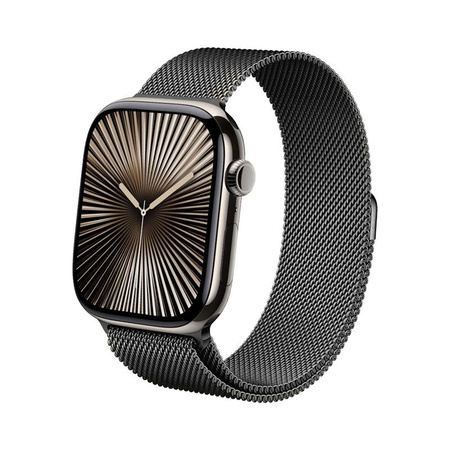 Crong Milano Steel - Bracelet en acier inoxydable pour Apple Watch 44/45/46/49 mm (graphite)