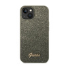 Pouzdro Guess Glitter Flakes Metal Logo - iPhone 14 Plus (zelené)