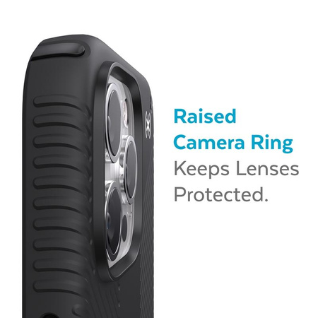 Speck Presidio2 Grip - Anti-Rutsch-Tasche für iPhone 13 Pro (Schwarz / Schwarz / Weiß)