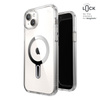 Speck Presidio Perfect-Clear ClickLock & Magsafe - pouzdro pro iPhone 15 Plus / iPhone 14 Plus (čiré / chromové provedení / stříbrná barva)