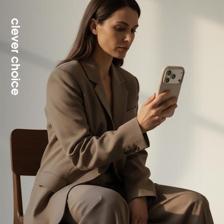 MAGSAFE SILIKON-Gehäuse für IPHONE 17 PRO MAX Crong BEige MAGNETIC CASE